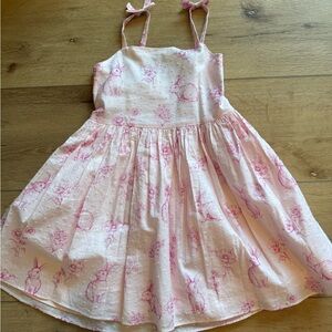 Girls' Pink Bunny Print Sundress